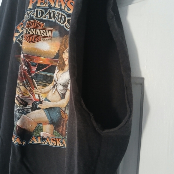 Harley Davidson T-Shirt Tank Alaska Kenai Peninsula 2012 Sleeveless 2X Biker - Picture 7 of 11